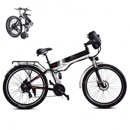 LJYY Electric Bike LJYY Folding Electric Bike, 26Inch Mountain Bike for Adult, Fat Tire Ebike 48V 350W 10.4AH Removable Lithium Battery Travel Assisted Electric Bike MTB Fold up Bike for Adult, MAX 40km / h