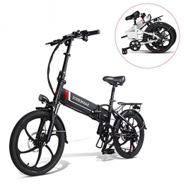 LK-HOME Electric Bike LK-HOME Compact Electric Bike, Foldable 20-Inch E-Bike with 10.4 Ah Lithium Battery, City Bicycle with Max Speed 30 Km / H, with Shock Absorber Seat