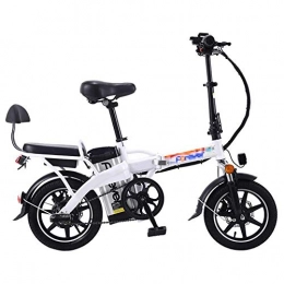 LKLKLK Electric Bike LKLKLKLK Folding Electric Bicycle with 48V 12A Replaceable Lithium Ion Battery, 350W Motor and Explosion-proof Tyres, Double Suspension White