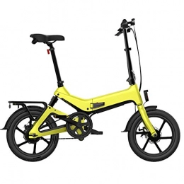 LLC-POWER Electric Bike LLC-POWER Foldable Electric Bike with 16In Super Lightweight Magnesium Alloy, 350W High Speed Brushless Motor, 36V7.5AH Lithium-Ion Battery, LCD Meter, 25Km / H Speed, Yellow