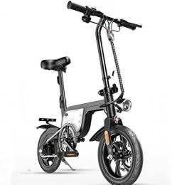LLLKKK Electric Bike LLLKKK Foldable Electric Bike Bicycle for Adults Electric Assist Bike with 12" Shock-absorbing Tires, Maximum 40KM Running Distance, Aluminum Alloy Frame, Double Disc Brak, Portable Commuting.