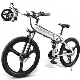 LOKE Electric Bike LOKE Electric Bike 26" Electric Folding Bike Folding Ebike With Lithium-Ion Battery, White