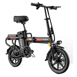 LOMJK Bike LOMJK 14-inch Adult Folding Electric Bike, Electric Bicycle With 350W Motor, With High-definition Display, Easy To Store In A Caravan, Home Silent Electric Bicycle Riding (Color : Black)