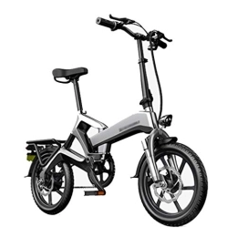 LOMJK Bike LOMJK Adult Folding Electric Bicycle, City Commuter Folding Electric Bicycle, Variable Speed Electric Bicycle With LCD Display, 400W / 48v Rechargeable Lithium Battery (Color : Silver)