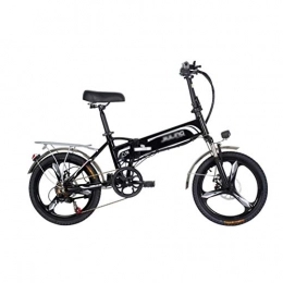 LOMJK Electric Bike LOMJK Adult Folding Electric Bicycle, Men's Mountain Bike, 20-inch Electric Bicycle / Commuter Electric Bicycle With 350W Motor, 48V Adult Moped Electric Bicycle (Color : Black)