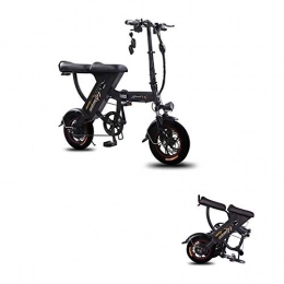 LONGLONGJINGXIAO Electric bicycle for men and women, foldable, lithium battery, double, long standby time ( Color : Black , Size : 50 km )