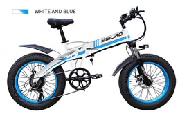 LOO LA Bike LOO LA 20" Electric Bike for Adults, Electric Bicycle with 350W Motor, 48V 8Ah Removable Battery, Professional 7 Speed Transmission Gears Mechanical disc brakes Folding MTB, Blue