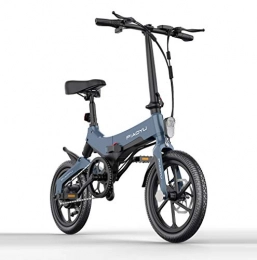 LOO LA Electric Bike LOO LA E Bikes, Folding Electric Bikes for Adults 36v / 5.2ah 14 inch 36V Lightweight with LED Headlights and 3 Modes Suitable EBS dual disc brakes LED Display, Gray