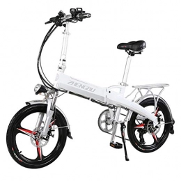 LOO LA Electric Bike LOO LA Electric Bike Adults, Folding E-Bike Lightweight Shimano 7 Speed with 400W / 48V Battery 20 inch Wheels Front and rear dual disc brakes for Adults & Teenagers & Commuters Compete, White