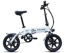 LOO LA Bike LOO LA Electric Bike, Folding Electric Bike for Adults 250W 36V with LCD Screen 14inch Tire Lightweight Suitable for Men Women Teenagers Outdoor Fitness City Commuting, White