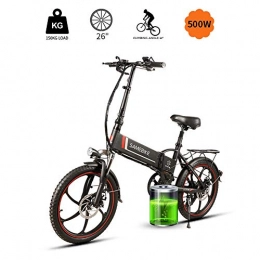 LOO LA Electric Bike LOO LA Electric Bike for Adults Folding Electric Mountain Bike, 350w 48v 10ah Motor 7 Speed LCD Display 20" Wheels for Front and rear disc brakes 3 riding modes, Black