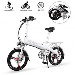 LOO LA Bike LOO LA Electric Bikes for Adult 20" Foldable 400w 48v 10ah lithium battery Electric Bikes Adjustable Lightweight Magnesium Alloy Frame, Rechargeable mobile phone holder