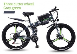 LOO LA Electric Bike LOO LA Electric Mountain Bike, 350W 26 inch City Bike with 36V Hidden Battery and Disc Brake 21 Speed Gear And Three Working Modes Electric Bicycle All Terrain, Green