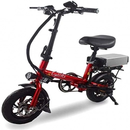 LOPP Electric Bike LOPP E-bike electric bike, disc brake and full suspension fork, foldable movable bike, detachable lithium battery 48V 400W, adult double shock absorbing bike, with 14 inch tires