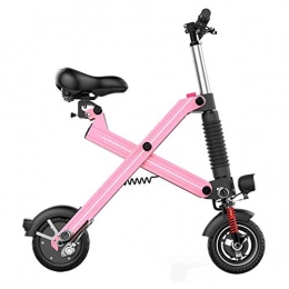 LPsweet Bike LPsweet Folding Electric Bicycle, Aluminum Alloy Frame Two-Wheel Mini Pedal Electric Car Maximum Speed 25 KM / H Adult Mini Electric Car, for Outdoors Adventure, Pink