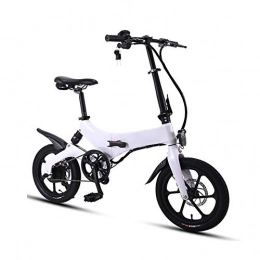LPsweet Electric Bike LPsweet Folding Electric Bicycle, Detachable 36V Suspension Aluminum Alloy Frame Light Folding City Bicycle Non-Slip Explosion Proof for Adult Student, White, 5.2AH