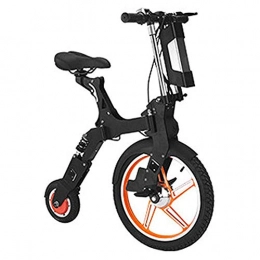 LPsweet Bike LPsweet Folding Electric Bicycle, Two-Wheeled Small Electric Car Lithium Battery Aluminum Alloy Frame Adult Mini Battery Car for Men And Women, Orange