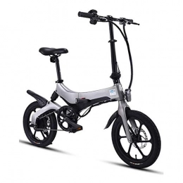 LPsweet Bike LPsweet Folding Electric Bicycle, Variable Speed Small Portable Ultra Light Easy To Store Foldable Frame Portable Lithium Battery Adult Men And Women, Silver, 8AH