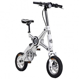 LPsweet Electric Bike LPsweet Folding Electric Bike, Aluminum Alloy Frame Light Folding City Bicycle Lithium Battery Moped Two-Wheel Mini Pedal Electric Car Outdoors Adventure, White