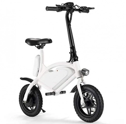 LQH Bike LQH Folding electric bicycle portable mini sized lithium battery moped urban travel use with LCD display (Color : White)