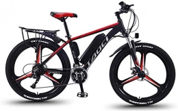 LRXG Electric Bike LRXG Electric Mountain Bike 26" 350W 36V 10AhHybrid Bikes Rear Rack Removable Lithium Battery Beach Snow Bicycle Moped Electric Bike Powerful Motor Aluminum Frame(Color:Red)