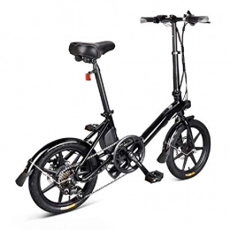 Lsmaa Electric Bike Lsmaa 14 Inch Folding Electric Bicycle, Foldable Electric Bike, Electric Folding Bike Foldable Bicycle Safe Adjustable Portable for Cycling, 250W, 25Km / H Max Speed, 120Kg Payload (Color : Black)