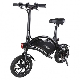 Lsmaa Bike Lsmaa Electric Bike, Urban Commuter Folding E-bike, Max Speed 25km / h, 12inch Super Lightweight, 350W / 36V Removable Charging Lithium Battery, Unisex Bicycle (Color : B3Black)