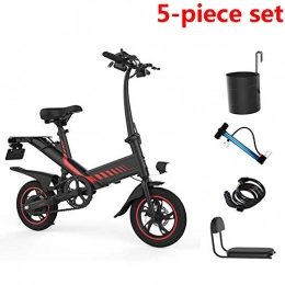LTLSF Foldable Mini Electric Bike, Portable Adult Electric Bicycle 3 Modes Removable Battery 36V/10Ah, 35-45Km Unisex,B