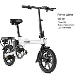 Luckylj Electric Bike Luckylj Folding Electric Bicycle 26'' E-Bike for Adult with 36V Lithium-Ion Battery Ebike 270W Powerful Motor, primewhite