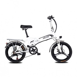 LUO Electric Bike LUO Bike, Adult Mountain Electric Bike, 350W 48V Lithium Battery, Aluminum Alloy 7 Speed Foldable Electric Bicycle 20 inch Magnesium Alloy Wheels, Black, 55Km, White, 45KM
