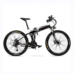 LUO Electric Bike LUO Electric Bike 36V 12.8Ah Hidden Lithium Battery, 26" Folding Pedal Assist Electric Bike, Speed 25~35Km / H, Mountain Bike, Suspension Fork, Black White