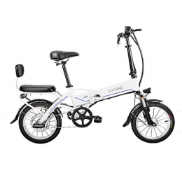 Luyuan Bike Luyuan Electric Bicycle Lithium Battery Foldable Electric Bicycle For Men And Women With Rear Seat Battery Car 16 Inch, Battery Life 35-40km (Color : WHITE, Size : 143 * 30 * 110CM)