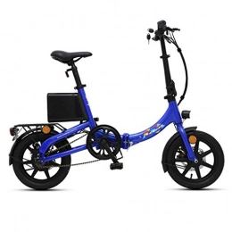 Luyuan Bike Luyuan Folding Electric Bicycle 14 Inch Smart Aluminum Alloy Battery Car Small Lithium Battery Bicycle, Power Life 35-40km (Color : BLACK, Size : 126 * 55 * 92CM)