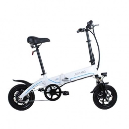Luyuan Electric Bike Luyuan Folding Electric Bicycle Lithium Battery Electric Bicycle 10AH Portable Mini Battery Car 12 Inches, Pure Electric Distance 35-40km (Color : WHITE, Size : 130 * 30 * 100CM)