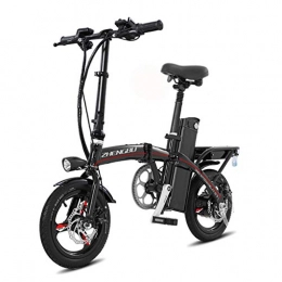 Luyuan Electric Bike Luyuan Folding Electric Bicycle Ultra Light Small Battery Car Adult Mini Lithium Battery Electric Car, Cruising Range 80-100km (Color : BLACK, Size : 123 * 58 * 102CM)