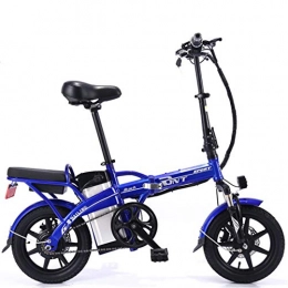 Lvbeis Bike Lvbeis Adults Folding Electric Mountain Bike Portable Bicycle Speed Up To 25 KM / h EBike Pedal Assist With Throttle, blue