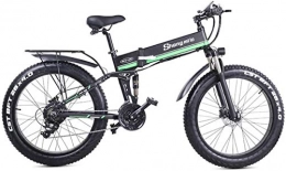 LWBLZY Electric Bike LWBLZY 1000W Strong Electric Snow Bike, 5-grade Pedal Assist Sensor, 21 Speed Fat Bike, 48V Extra Large Battery E Bike (Green, 500W 12.8Ah)