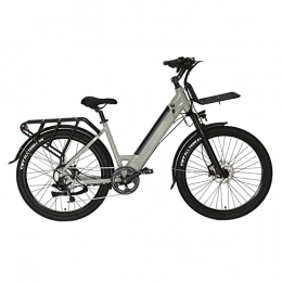 LWL Electric Bike LWL Mountain Electric Bike 500W for Women 27.5 Inch Adult E Bike Urban City 48V Disc Brake Electric Bicycle (Color : Gray, Number of speeds : 8 speeds)