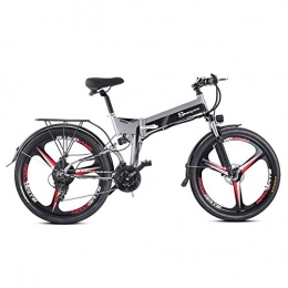 LXLTLB Electric Bike LXLTLB Folding bikes 26 Inch Folding E-bike with 48V 10.4AH Lithium-Lon Battery Mountain Cycling Bicycle 21 Speed 400W High Speed Motor Electric Mountain, A