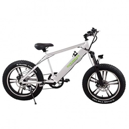 LYRWISHLY Bike LYRWISHLY 20" Electric Mountain Bike For Adults 500W Fat Tire Off-Road Ebike Aluminum Alloy Bibycles With 110AH Lithium Ion Battery Ebike IP54 Waterproo (Color : White)