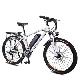 LYRWISHLY Electric Bike LYRWISHLY 26 Inch Wheel Electric Bike Aluminum Alloy 36V 13AH Lithium Battery Mountain Cycling Bicycle, 27 Transmission City Bike Lightweight (Color : White)