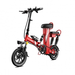 LYRWISHLY Bike LYRWISHLY 350W 12 Inch Electric Bicycle Mountain For Adults, High Carbon Steel Electric Scooter Gear E-Bike With Removable 48V30A Lithium Battery (Color : Red, Size : Range:100km)