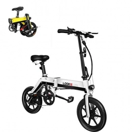 LYRWISHLY Electric Bike LYRWISHLY Adults Folding Electric Bike, 36V E-bike with 10.0Ah Lithium Battery, City Bicycle Max Speed 25 km / h, Disc Brake (Color : White)