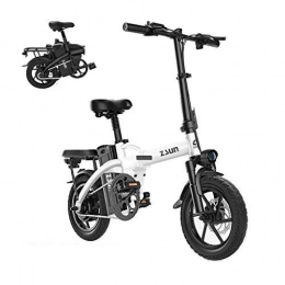 LYRWISHLY Electric Bike LYRWISHLY Electric Bicycle Ebikes Folding Ebike Lightweight 400W Removable 48V 10Ah Waterproof And Dustproof Lithium Battery With 14inch Tire & LCD Screen (Color : White, Size : Endurance:150km)