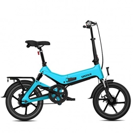 LYRWISHLY Electric Bike LYRWISHLY Electric Bike, Foldable Bike With 250W Brushless Motor, App Support, 16 Inch Wheel Max Speed 25 Km / h E-Bike For Adults And Commuters (Color : Blue)