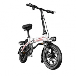 LYRWISHLY Electric Bike LYRWISHLY Electric Bike For Adults Electric Bike 14 Inch Tires 400W Motor 25km / h Foldable E-Bike 30AH Battery 3 Riding Modes (Color : White, Size : Range:300km)