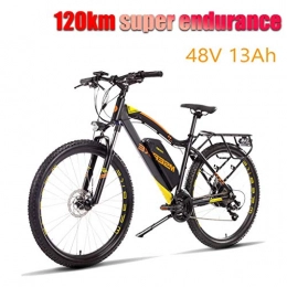 LYRWISHLY Bike LYRWISHLY Electric Bikes For Adult, Aluminum Alloy Ebikes Bicycles All Terrain, 27.5" 48V 400W 13Ah Removable Waterproof And Dustproof Lithium-ion Battery Ebike (Color : Yellow)