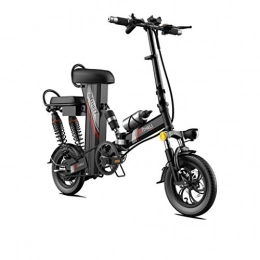 LYRWISHLY Bike LYRWISHLY Electric Folding For Adults Bike 14" With 48V 350W 30Ah Lithium-ion Battery, City Mountain Bicycle Booster 100-400KM. (Color : Black, Size : Range:300km)