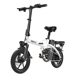 LYRWISHLY Bike LYRWISHLY Folding EBike, 4000W Aluminum Electric Bicycle With Pedal For Adults And Teens, 14" Electric Bike With 48V / 40AH Lithium-Ion Battery (Color : White, Size : Endurance:70km)