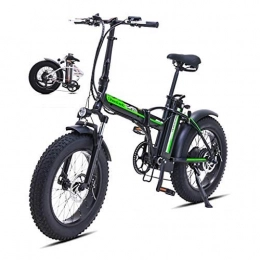 LYRWISHLY Electric Bike LYRWISHLY Folding Electric Bike For Adults, Electric Bicycle / Commute Ebike With 5000W Motor, 48V 15Ah Battery, Professional 7 Speed Transmission Gears 4.0 Fat Tires (Color : Green)